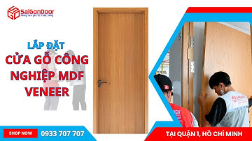 ✅ Lắp đặt mẫu cửa gỗ công nghiệp MDF Veneer tại tòa nhà cao tầng ở trung tâm Quận 1
