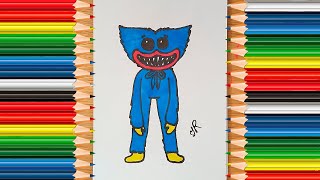 I draw the character Huggy Wuggy from the game Poppy Playtime screenshot 2