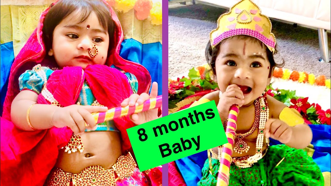 Radha Krishna getup Costume and makeupdress up ideas DIY Janmashtami