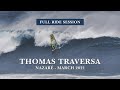 Windsurfer Thomas Traversa riding big waves at Nazaré - Full session
