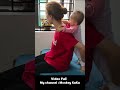 Baby cry wants Mom to carry Baby and Monkey Hair Red on her back #short