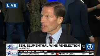 Video Sen. Blumenthal Speaks To Channel 3 After Winning Re-Election