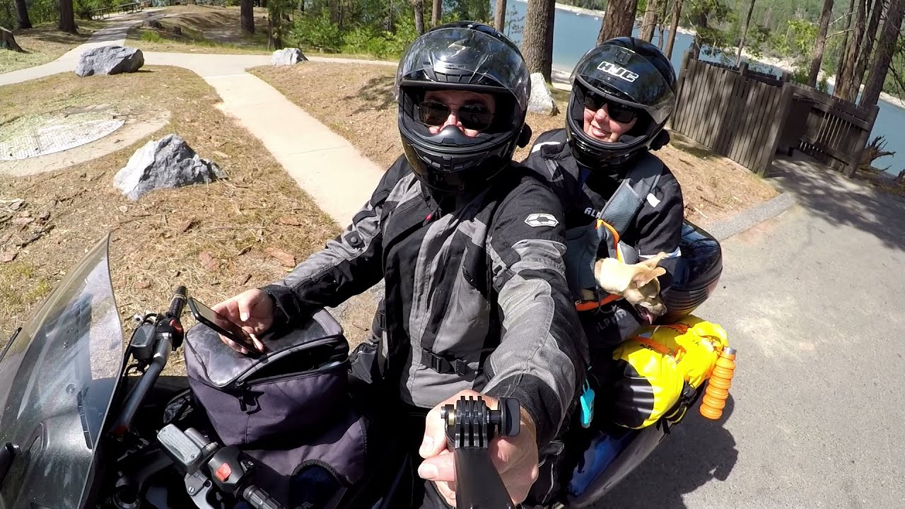 Bass Lake (California) Motorcycle Camping Trip, Two Humans and a Dog