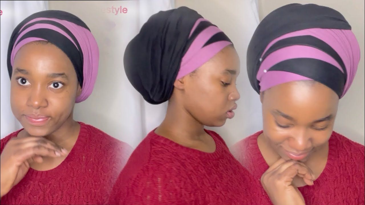 How use 2 scarves long for a beautiful Headwrap😳 aprann itilize 2 foula pou yon bel model  mare tet