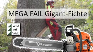 🌲Baumfällung geht völlig schief - FAIL mit Husqvarna 592XP und Stihl 500i #wildaufwald