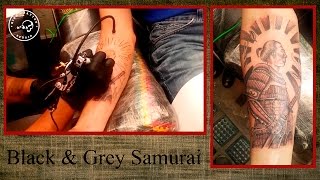 Tattoo timelapse - Black & Grey Samurai | Leinhe Tattoo