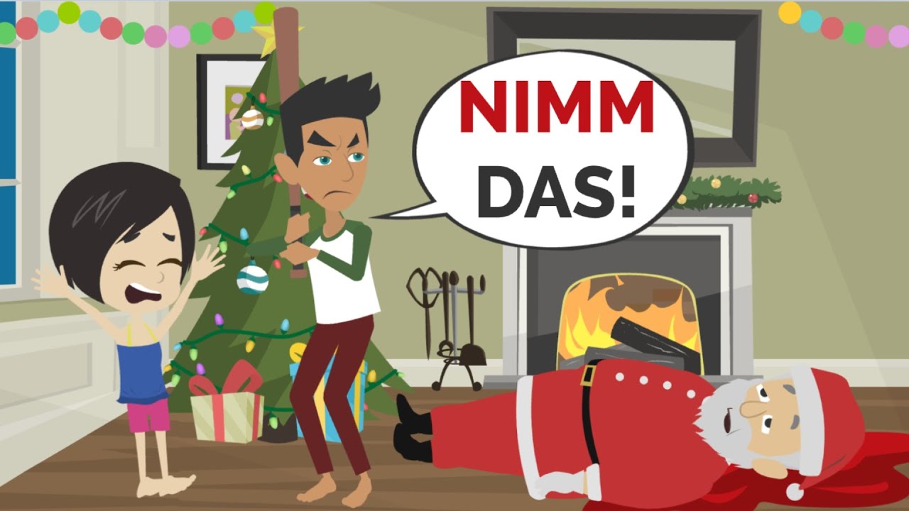 Martin SCHLÄGT aus Versehen WEIHNACHTSMANN - Deutsch lernen
