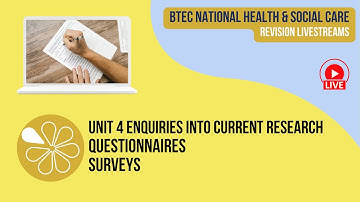 Questionnaires & Surveys | Live Revision for HSC Unit 4 Enquiries into Current Research
