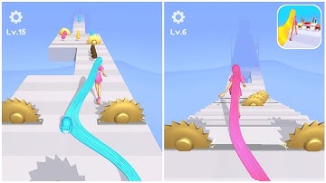 Hair Challenge 👸✂️🙆 All Levels Gameplay Android, iOS (Levels 1-3)