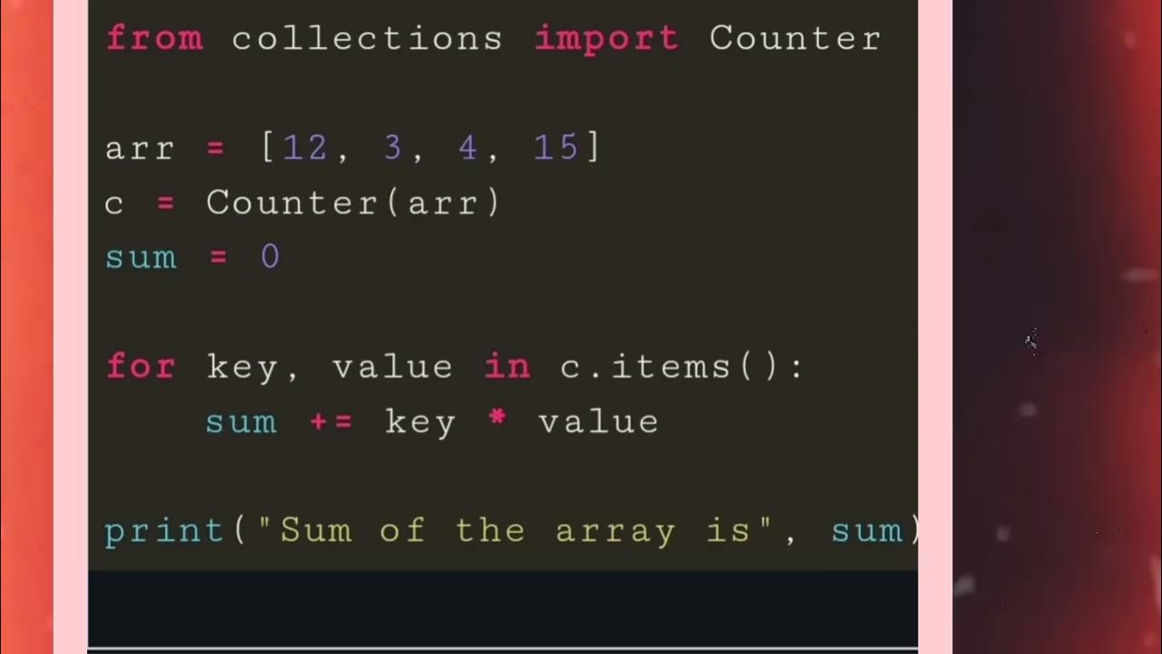 GE3151 PSPP UNIT 3 Sum of Array using python - YouTube