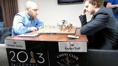 GM Varuzhan Akobian BEATS IM Kayden Troff at 2013 U.S Chess Championship!
