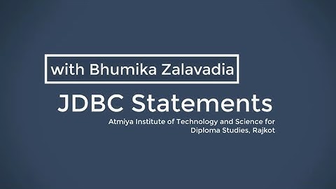 JDBC Statements in Gujarati - Bhumika Zalavadia