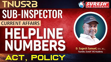 TNUSRB SUB-INSPECTOR 2025 | CURRENT AFFAIRS | ACT, PACT, POLICY | Mr. D. Sugesh Samuel