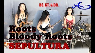 Sepultura - Roots bloody roots Drum, Bass & Guitar cover by Ami Kim (#48-4)