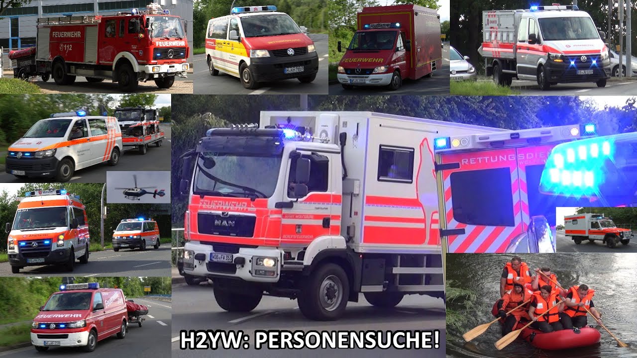 [GROßEINSATZ IN WOLFENBÜTTEL!] Einsatzfahrten H2YW Personensuche ELW2, Taucher, Rettungshunde & Co!