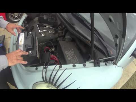 How to change the battery in a VW Beetle.