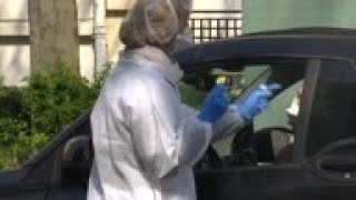 Drive through virus testing in parts of France