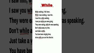 Use of "while" in English Sentences #english #learning