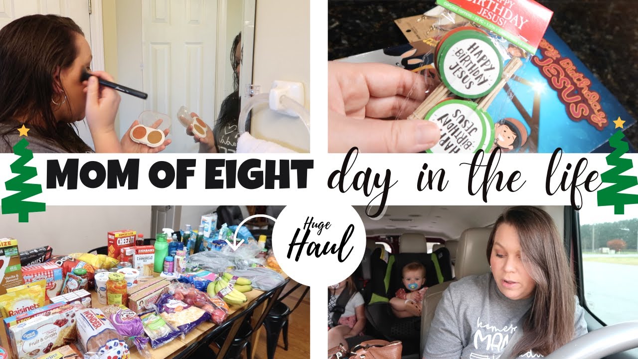 MOM OF EIGHT FULL DAY IN THE LIFE || LARGE FAMILY VLOG || HUGE GROCERY ...