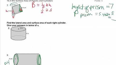 Geometry: Surface Area of Prisms and Cylinders Help Video
