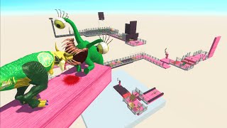 LOKI T-REX DINOSAUR🦖RESCUE CHALLENGE TRAP JUMP-Animal Revolt Battle Simulator
