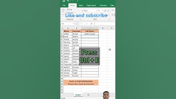 Flash Fill- Full Name- Excel tips & Tricks from #shorts #trending #viral #video #youtubeshorts #yt