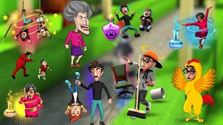 Scary Teacher 3D, Scary Stranger 3D, Scary Robber, Nick & Tani  All abilities | Caught Battles