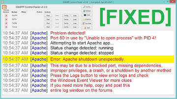 [FIXED] XAMPP Error Apache Shutdown Unexpectedly