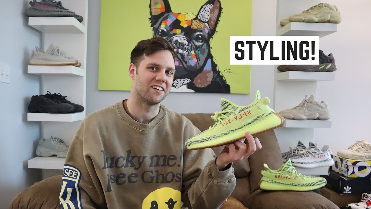 yeezy 350 semi frozen yellow outfit