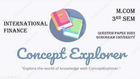 International Finance || M.com 3rd Sem || Question Paper 2023 || Gurugram University