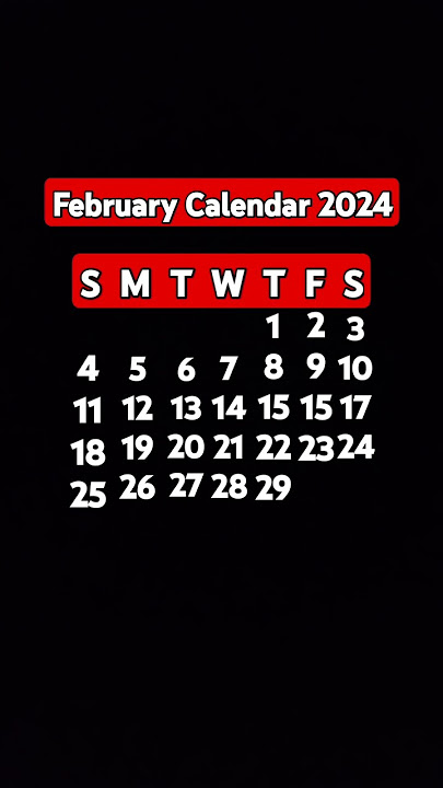 February Calendar 2024