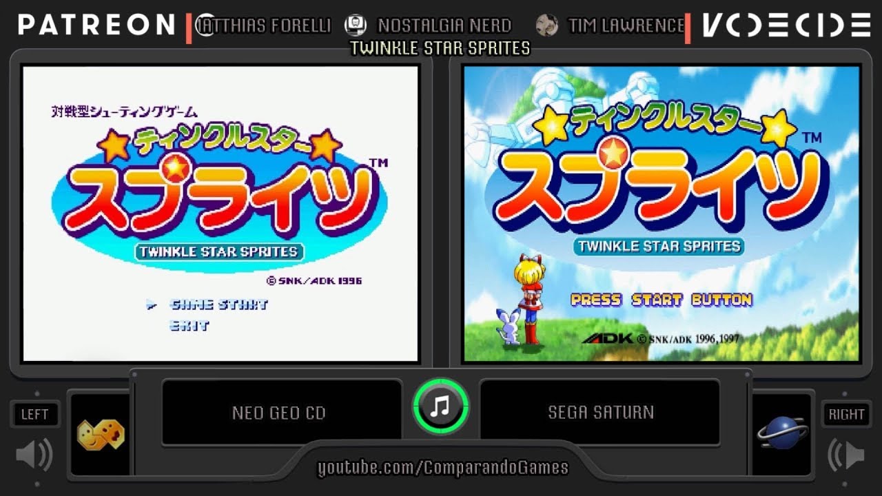 Twinkle Star Sprites (Neo Geo CD vs Sega Saturn) Side by Side