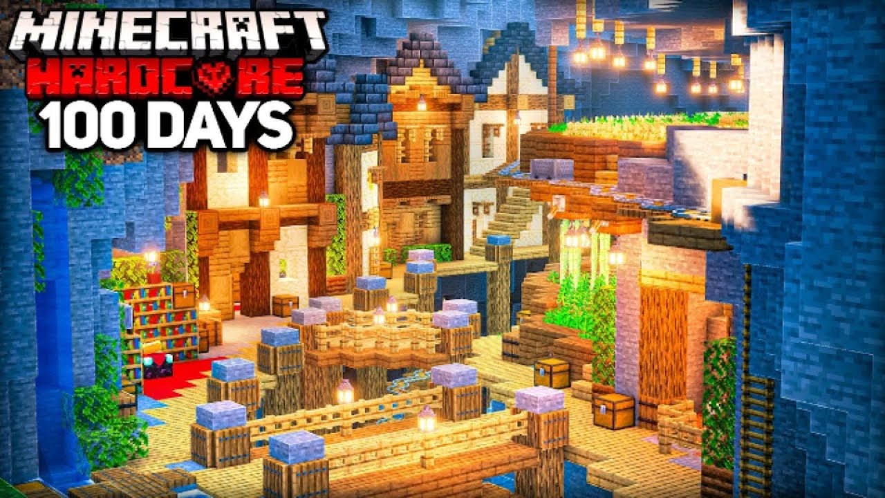 Tôi đã sống sót sau 100 ngày xây dựng một CĂN CỨ KHE NÚI trong Minecraft Hardcore