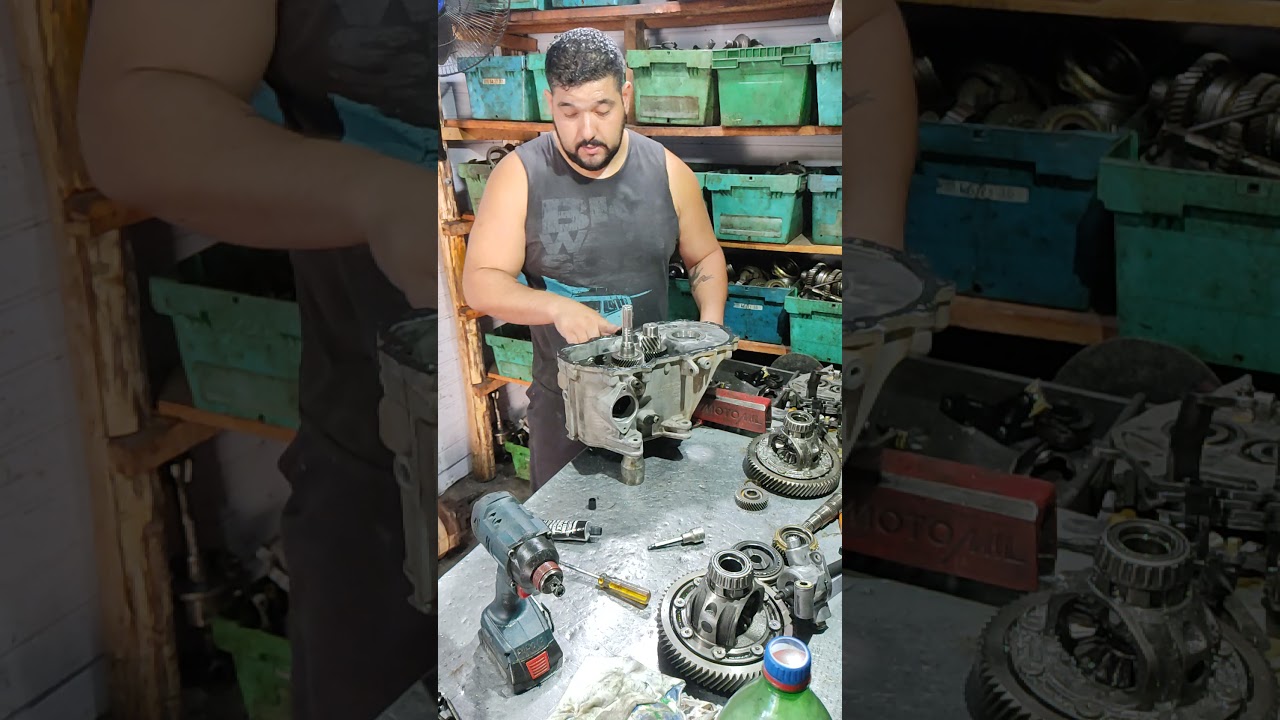 Montagem do câmbio Volkswagen Polo. linha G5