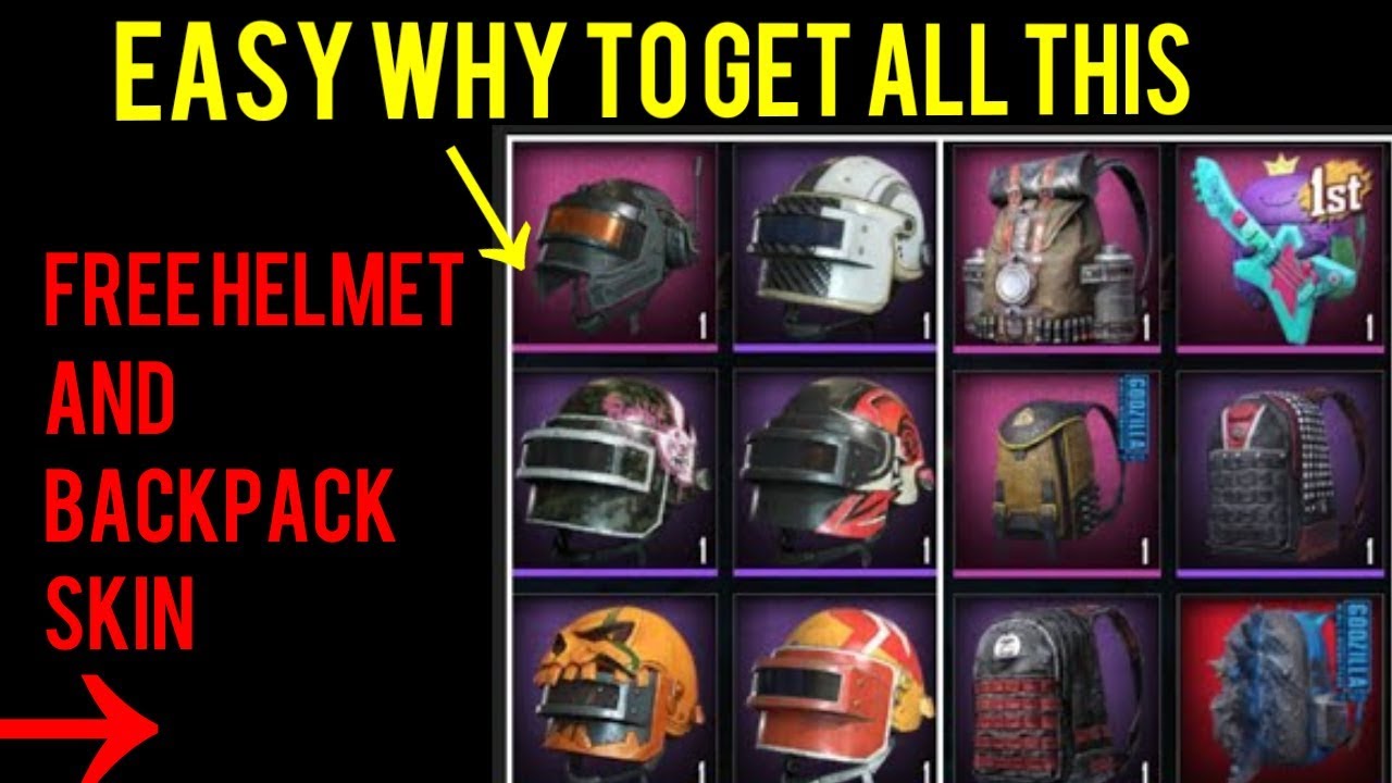 HOW TO GET FREE BACKPACK AND HELMET SKIN IN PUBG MOBILE - FREE HELMIT SKIN IN PUBG MOBILE HINDI
