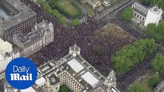 Thousands join George Floyd protest in Parliament Square
