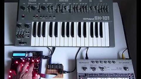 e-licktronic Arduino SquareSeq sync TR-606 and trigged SH-101 sequencer