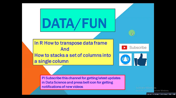R Tutorial 10. How to |reshape data Frame| with R and |Stack columns in one column in R