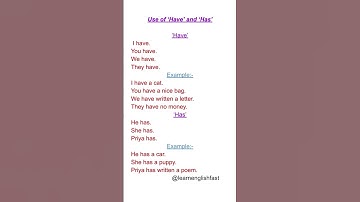 Use of have and has #shortsvideo #shortsvideo #shorts #english