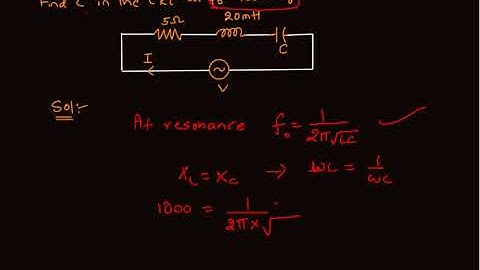 Resonant Circuit Example problem
