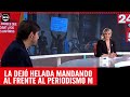 Periodista de A24 casi hace desmayar a Manguel al Aire: "Hay periodistas que convocan a marchas"