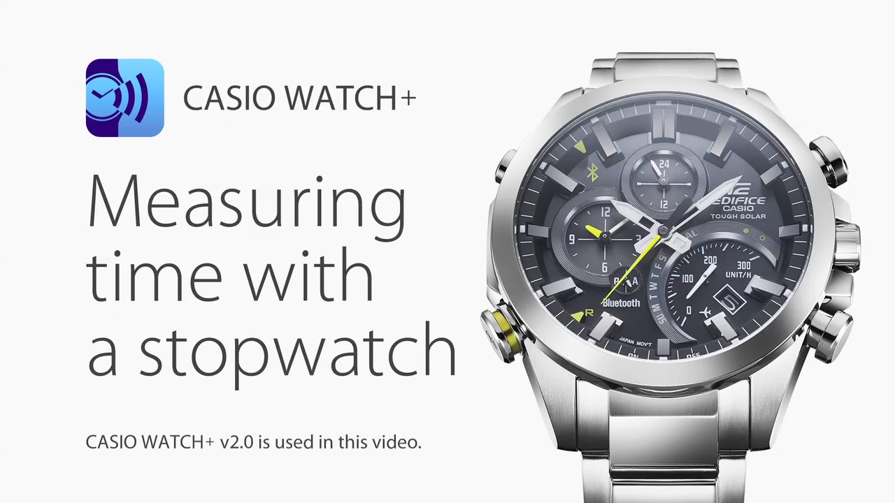 CASIO EDIFICE EQB-500 Measuring time with a stopwatch - CASIO WATCH+ v2.0 -  YouTube