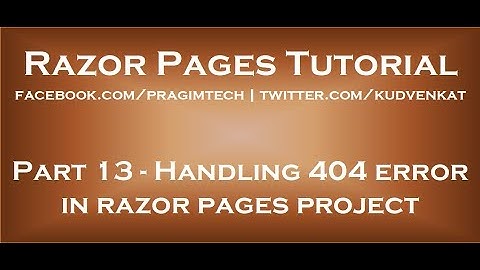 Handling 404 error in razor pages project