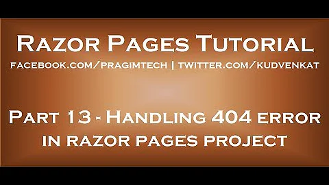Handling 404 error in razor pages project