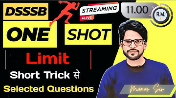 DSSSB || BPSC TGT PGT Maths Limit  ONE SHOT 2024  | KVS | EMRS | NVS | KVS | Maths by Manav Sir Live