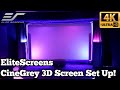 135" EliteScreens ALR CineGrey 3D Fixed Frame 16x9 4K Home Theater Screen : Unboxing Set Up & Review