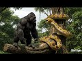 صراع شرس بين الغوريلا و الثعبان الأصفر الضخم Wildlife 
