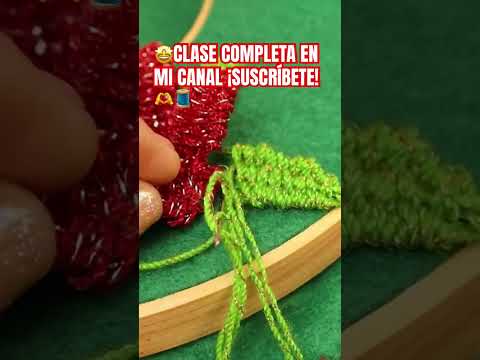 Fácil y rápido bordado de flores tridimensionales #bordandoarte #embroideryart #puntadas #navidad