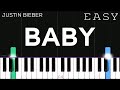 Justin Bieber - Baby ft. Ludacris | EASY Piano Tutorial