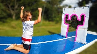 We slide through impossible shapes! (Airtrack Trampoline Challenge!) screenshot 3